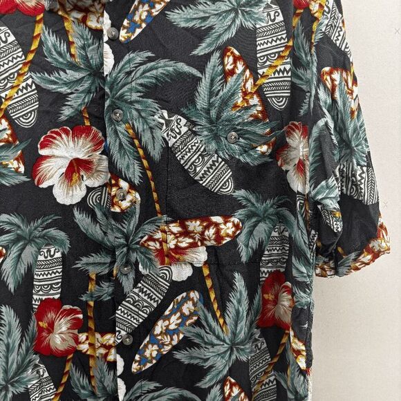 Vintage Campia Mens Hawaiian Camp Floral Palm Tree Surfboard Mens Size M EUC - Picture 4 of 5